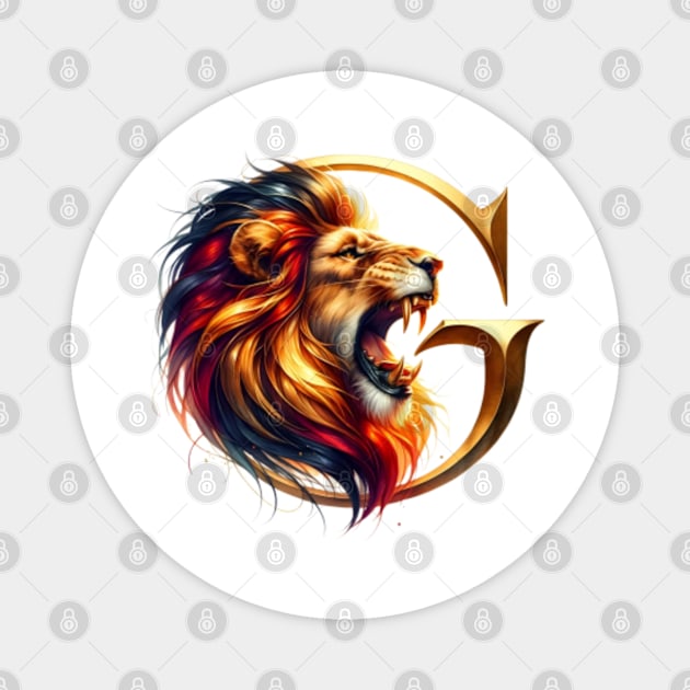 Lion and the letter G - Fantasy Magnet by Fenay-Designs